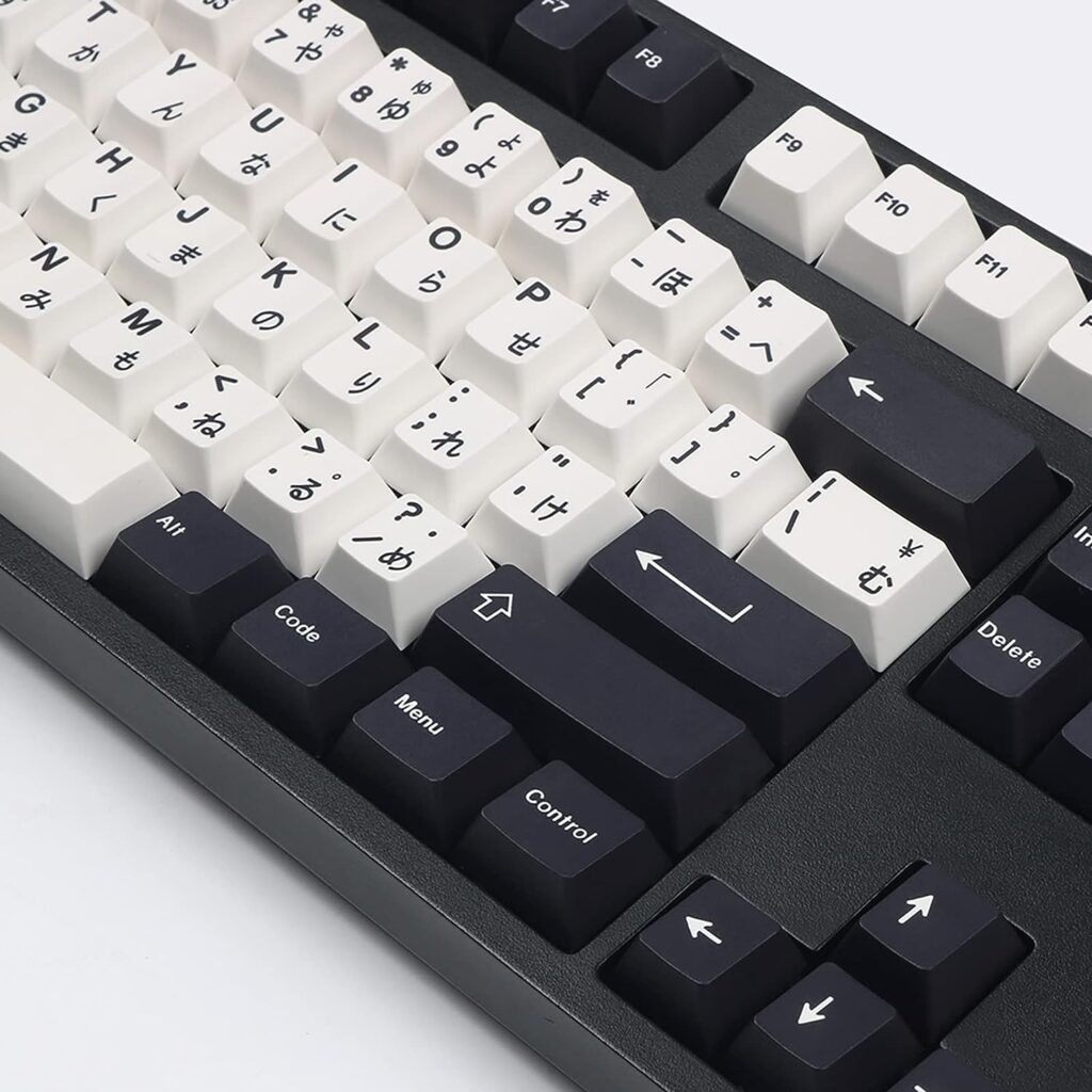 Japanese Black White Dye-Sub PBT Keycaps